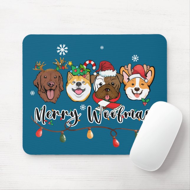 Merry Woofmas Mousepad (Com mouse)