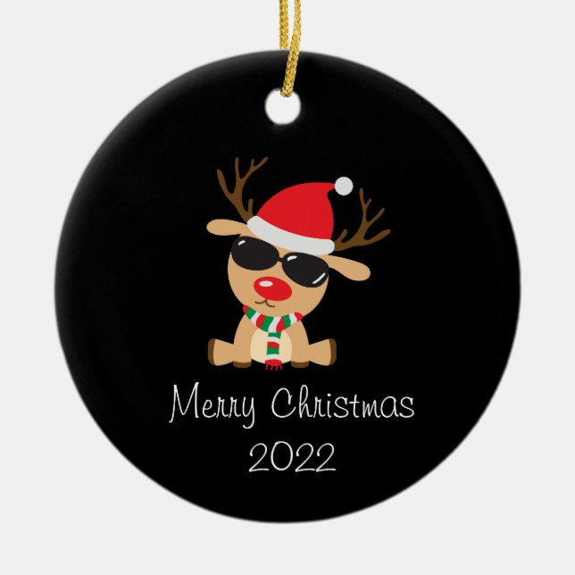 merry xmas 2022 ornamento cerâmico (Frente)