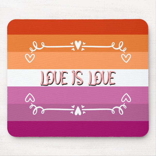 Mês do Orgulho do Amor é Amor Mousepad (Frente)