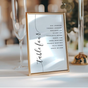 Mesa 4 Cartão de Placa Sentada de Casamento de Scr
