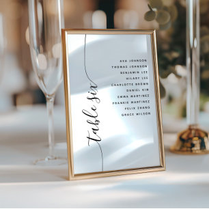 Mesa 6 Cartão de Placa Sentada de Casamento de Scr
