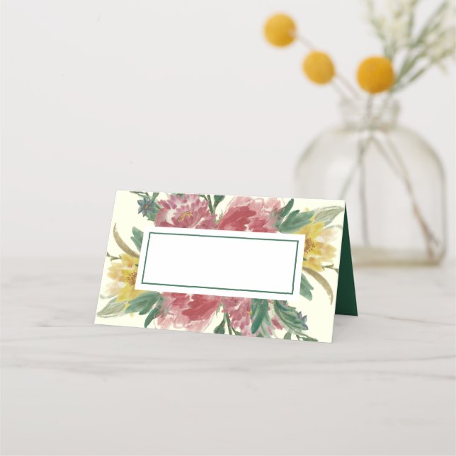 Mesa Adicione seu cartão de local de flores de troca de (Frente)