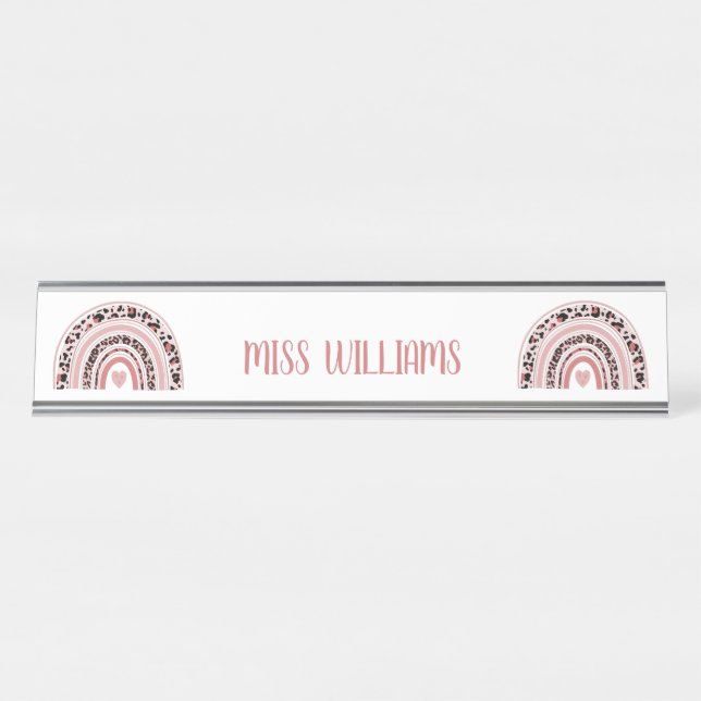 Mesa Apreciação do Arco-Íris do Professor Placa de Nome (Frente)