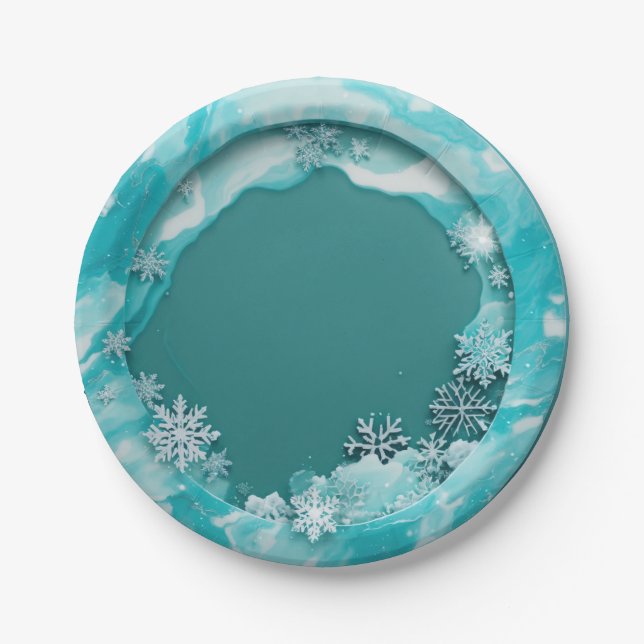 Mesa aspersa: Pratos de festas brancas (Frente)