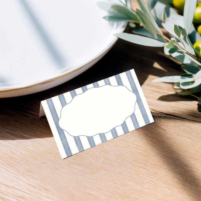 Mesa Cartão Azul De Lugar Dobrado La Dolce Vita (Keep seating organized with classic striped place cards for your tables.)
