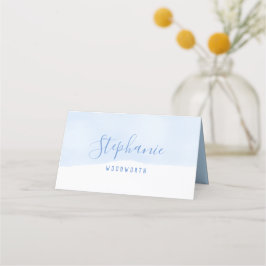 Mesa cartão de abstrato azul-aquarela, chá de fraldas