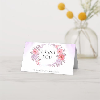Mesa Cartão de Agradecimento Floral Elegante  