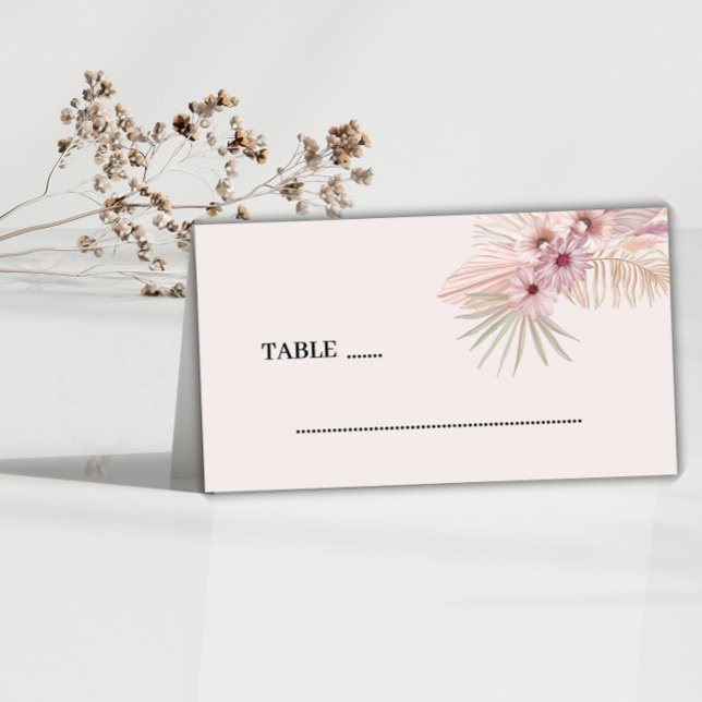 Mesa Cartão de Assento de Casamento Botânico Boho Neutr (Criador carregado)