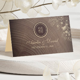 Mesa Cartão de Assento de Casamento de Madeira Rústica 