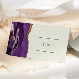 Mesa Cartão de Assento Reservado Chic Purple Gold Agate