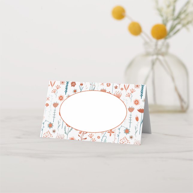 Mesa Cartão de Boho de Flores de Verão Escandinavas (Frente)