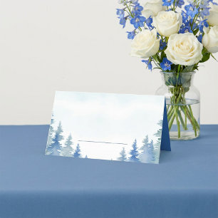 Mesa cartão de casamento das pinheiras de inverno bonit