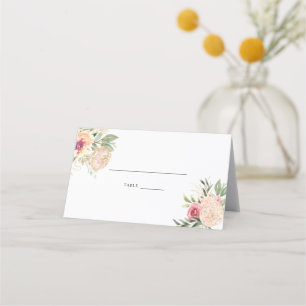 Mesa Cartão de Casamento de Flores de Folha de Penônio