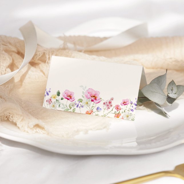 Mesa Cartão de casamento de flores silvestres minimalis (Criador carregado)