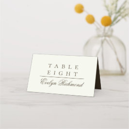 Mesa Cartão de Casamento Dobrado em Script Café Minimal