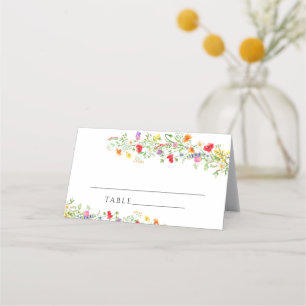 Mesa Cartão de casamento Elegante de flores silvestres