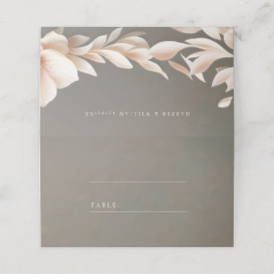 Mesa Cartão de casamento floral castanho-esverdeado