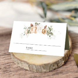 Mesa Cartão de casamento floral de Natal em ouro marfim