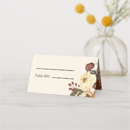 Mesa Cartão de Casamento Floral de outono de outono Ele