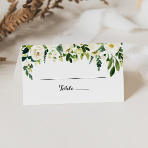 Mesa Cartão de Casamento Floral de outono Verde