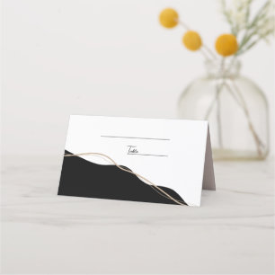 Mesa Cartão de casamento floral preto e branco