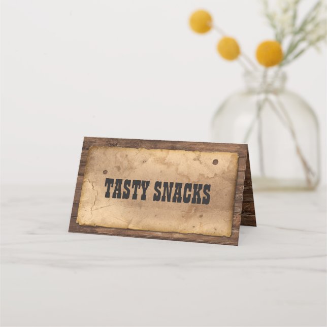 Mesa Cartão de Comida de cowboy ocidental (Frente)