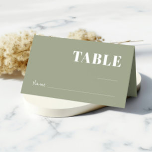 Mesa Cartão de Convidado de Casamento Minimalista Verde