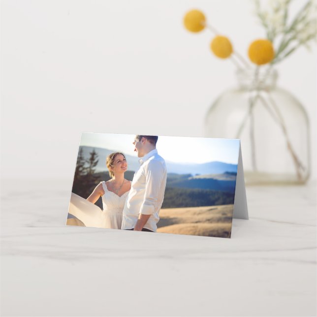 Mesa Cartão de Escorta de Foto Dobrada de Casamento Mod (Frente)