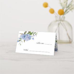 Mesa Cartão de Local com Número de Tabela Floral Azul
