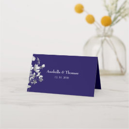 Mesa Cartão de Local de Casamento Azul Real