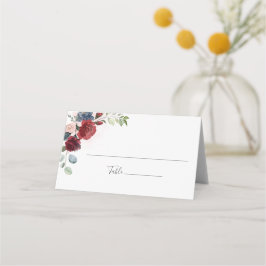 Mesa Cartão de Local de Casamento Botânico Floral Burgu