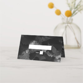 Mesa Cartão de Local de Casamento Branco Preto Simples
