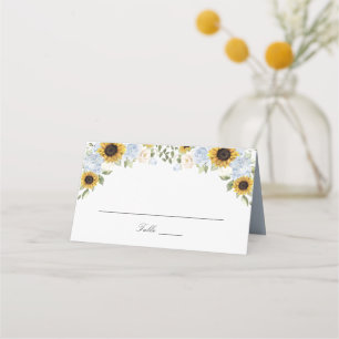 Mesa Cartão de Local de Casamento com Girassóis e Flore