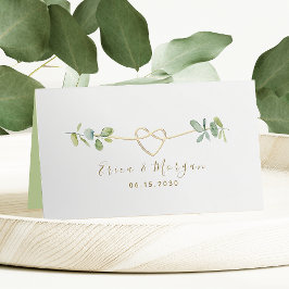 Mesa Cartão de Local de Casamento com Vegetação Elegant