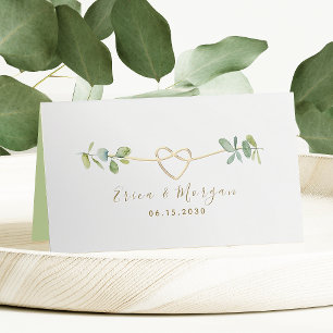 Mesa Cartão de Local de Casamento com Vegetação Elegant