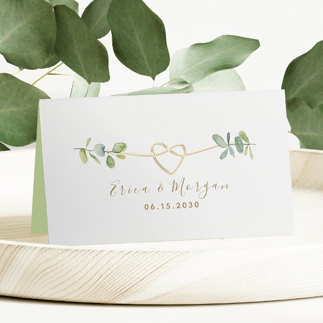 Mesa Cartão de Local de Casamento com Vegetação Elegant (Criador carregado)