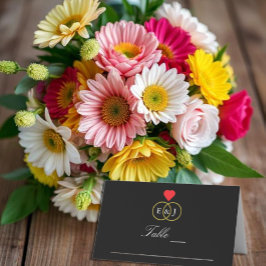 Mesa Cartão de Local de Casamento de Anéis Entwinados