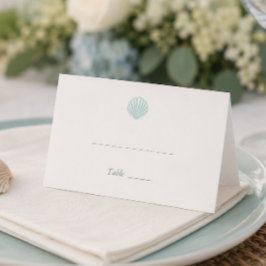 Mesa Cartão de Local de Casamento de Conchas Marinhas C