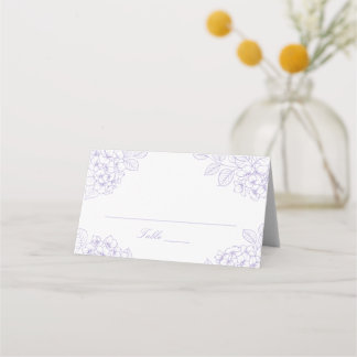 Mesa Cartão de Local de Casamento de Hortênsia Roxa Flo