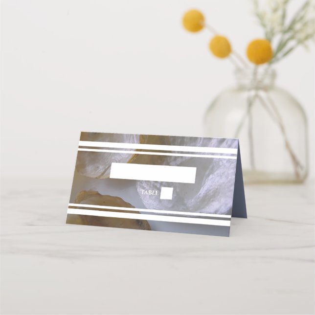 Mesa Cartão de Local de Casamento de Praia Clams (Frente)