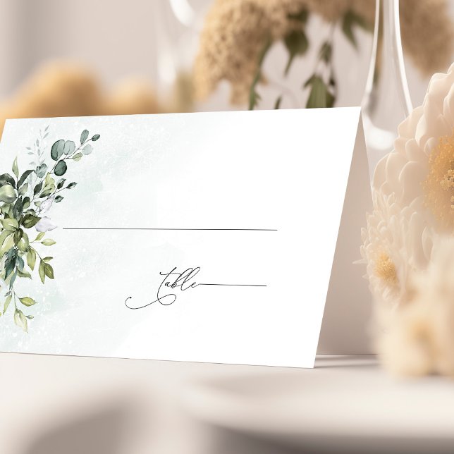Mesa Cartão de Local de Casamento de Script Minimalista (Criador carregado)