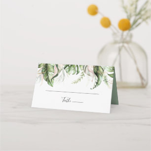 Mesa Cartão de Local de Casamento de Verde Tropical Dou