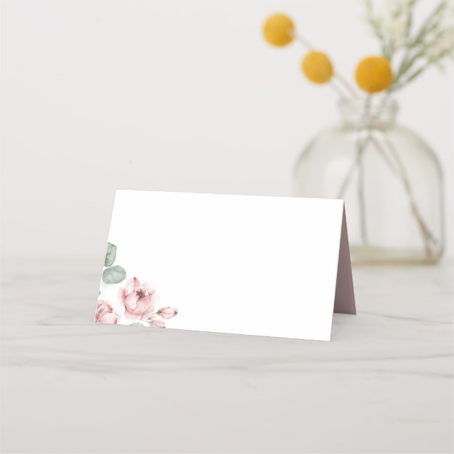 Mesa Cartão de Local de Casamento Dusty Rosa (Frente)