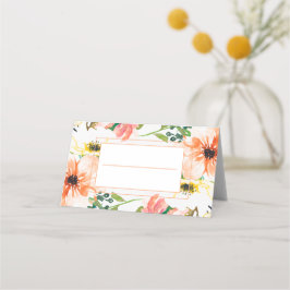 Mesa Cartão de Local de Casamento Floral Laranja Primav