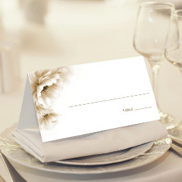 Mesa Cartão de Local de Casamento Floral Neutro Rústico