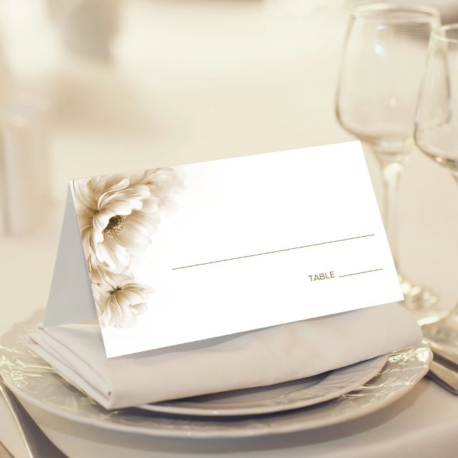 Mesa Cartão de Local de Casamento Floral Neutro Rústico (Criador carregado)