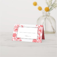 Cartão de Local de Casamento Hibiscus Watercolor E
