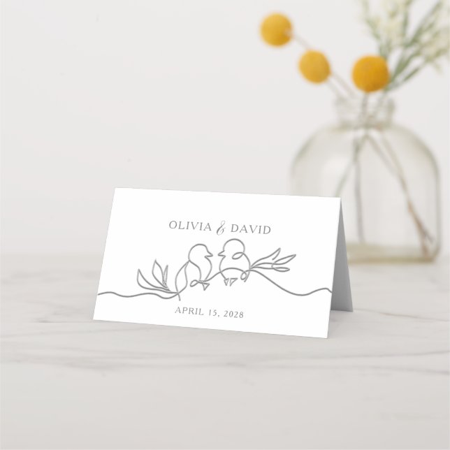 Mesa Cartão de Local de Casamento Minimalista (Verso)