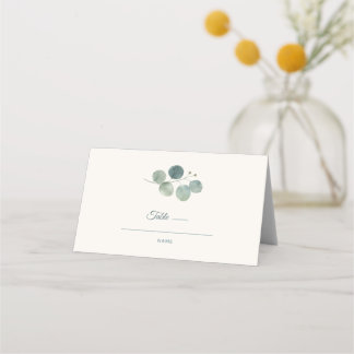 Mesa Cartão de Local de Casamento Minimalista Sage Euca