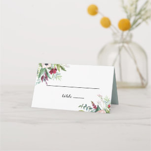 Mesa Cartão de Local de Casamento Tropical Floral e Ver